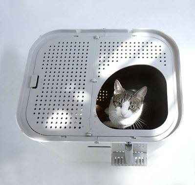Modkat XL, top entry, front entry, modern cat litter box, extra large