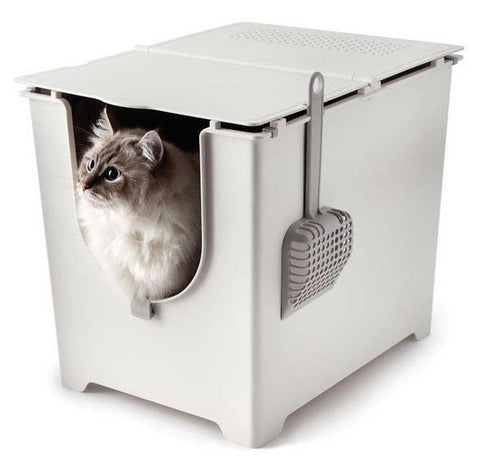 Modkat Flip Cat Litter Box with scoop & reusable Tarp Liner